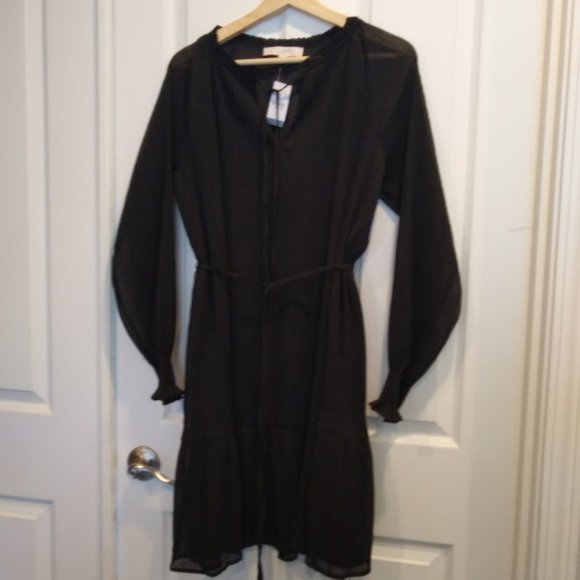 NWT Loft Black Tie Dress Medium - Picture 2 of 7